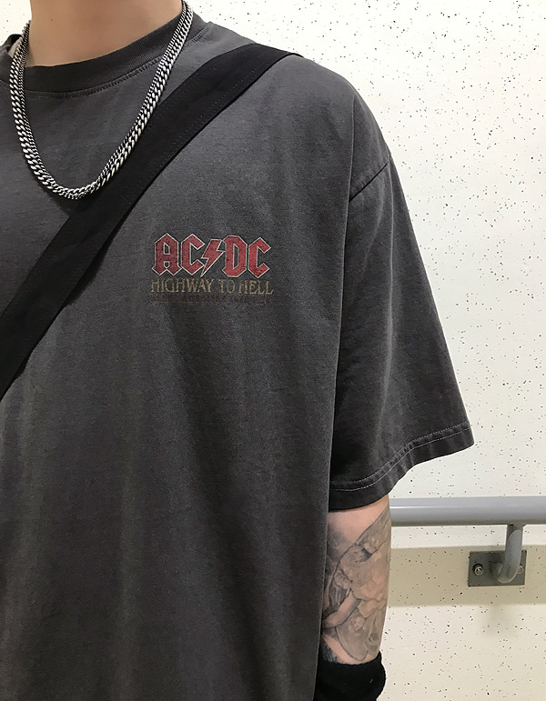 No.7878 ACDC highway dyeing half T
