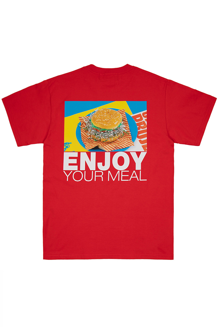 [ENJOY YOUR MEAL] HAMBURGER 1/2 T-SHIRT_RED[맛있게 드세요] 햄버거 반팔 티셔츠_레드