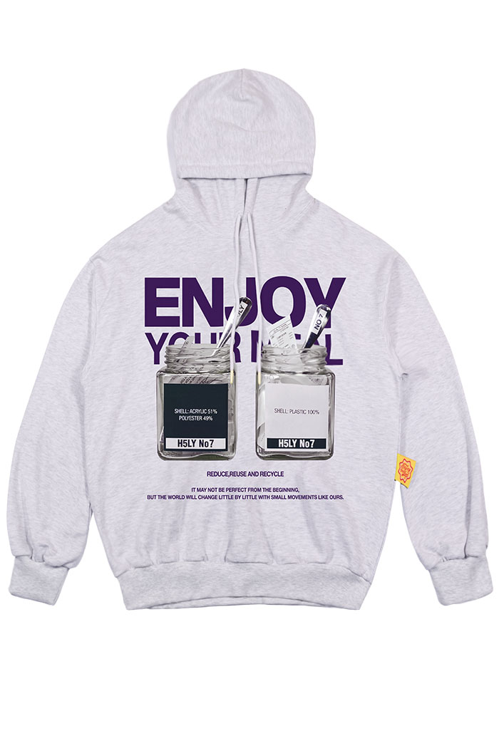 [ENJOY YOUR MEAL] CAMPAIGN HOODIE JAM_GRAY