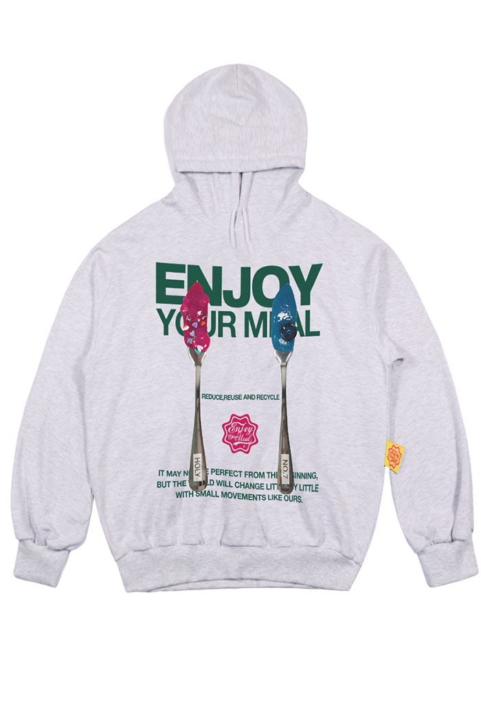 [ENJOY YOUR MEAL] CAMPAIGN HOODIE SPOON_GRAY