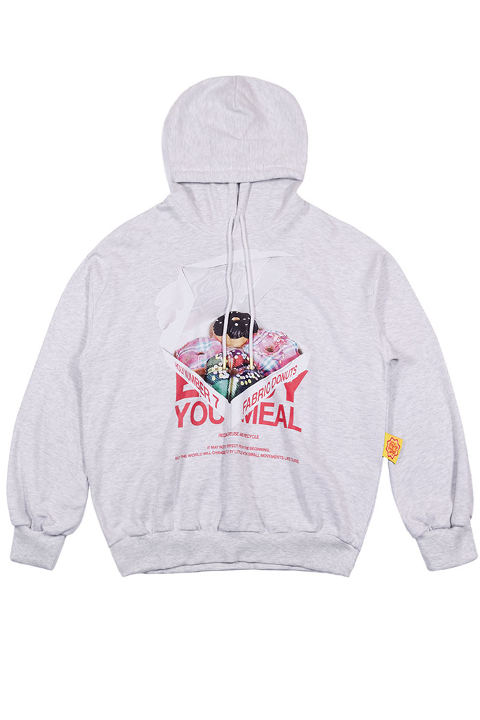 [ENJOY YOUR MEAL] CAMPAIGN HOODIE DONUT_GRAY
