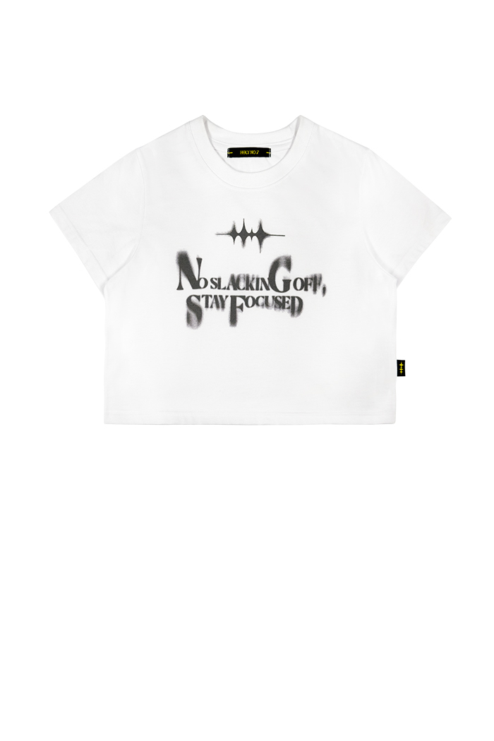 [CocaNButter] Girl&#039;s hip-hop Crop T-shirts_White