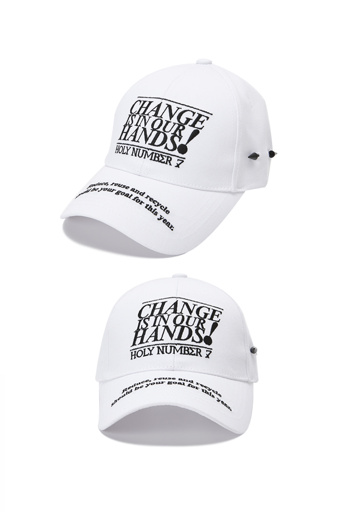 “CHANGE IS IN OUR HANDS” CAMPAIGN CAP_White&quot;변화는 우리 손에 있다&quot; 캠페인 볼캡_화이트