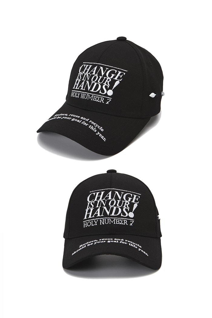 “CHANGE IS IN OUR HANDS” CAMPAIGN CAP_Black&quot;변화는 우리 손에 있다&quot; 캠페인 볼캡_블랙
