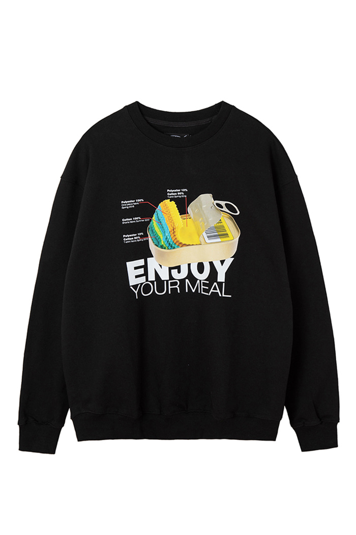 ENJOY YOUR MEAL CAMPAIGN SWEATSHIRT CAN_BLACK&quot;맛있게 드세요&quot; 맨투맨 통조림_블랙