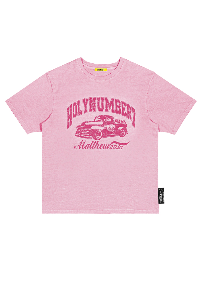 PIGMENT DYED OVER-FIT T-SHIRT CAR_PINK
