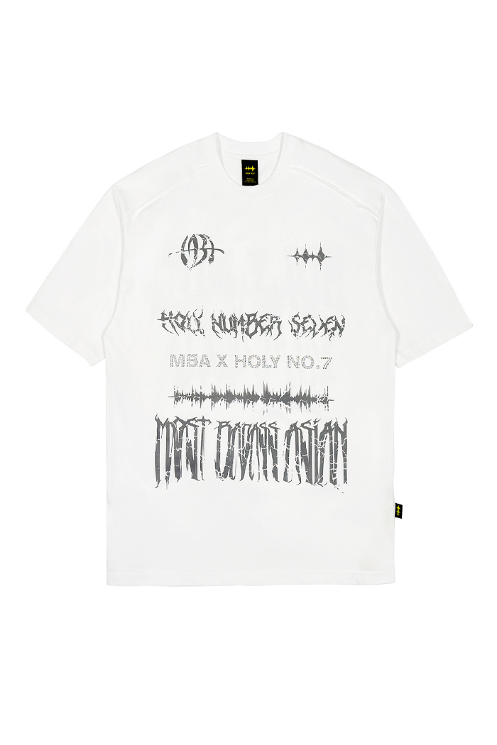HOLYNUMBER7 X MBA VINTAGE GRAPHIC HALF SLEEVE T-SHIRT_WHITE