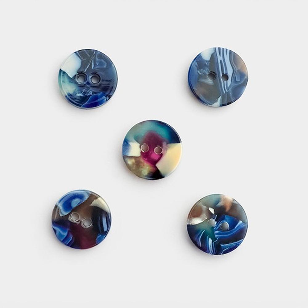 66-014 컬러믹스 마블 셔츠단추 11.5mm 블루 169974