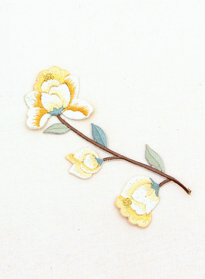 73-892 블루밍 꽃 자수장식_옐로우(154916)