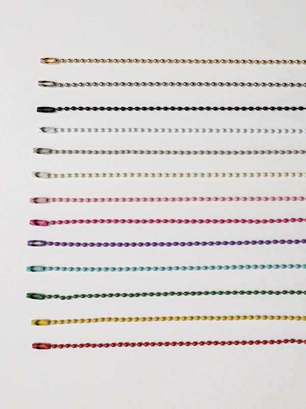 고급형 2개  무광 컬러 군번줄 볼체인 구슬줄 열쇠고리 걸이 13종(165693)