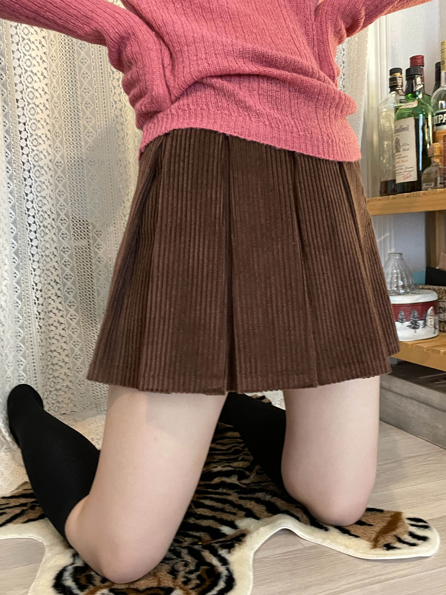 dear pleats mini skirt (corduroy)