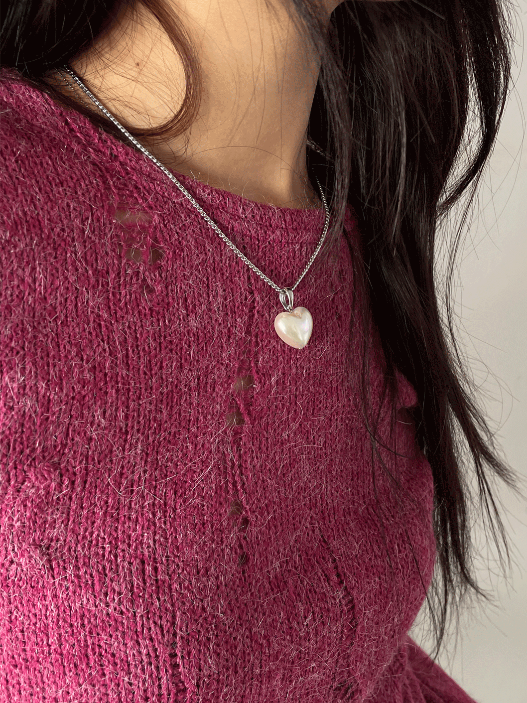heart pearl necklace