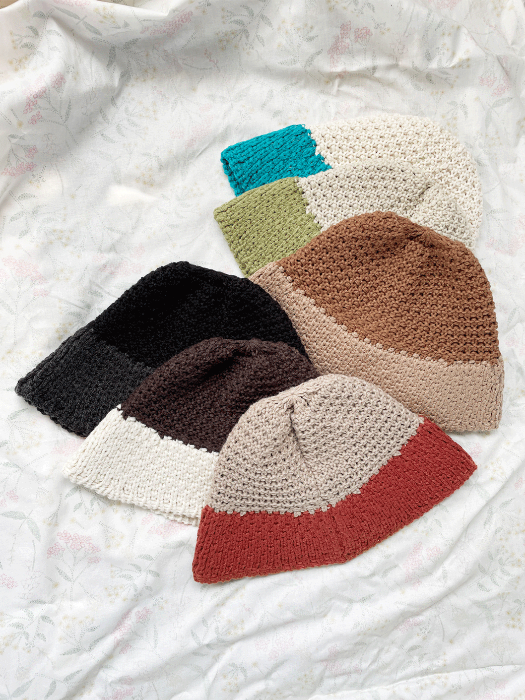 half N half knit hat