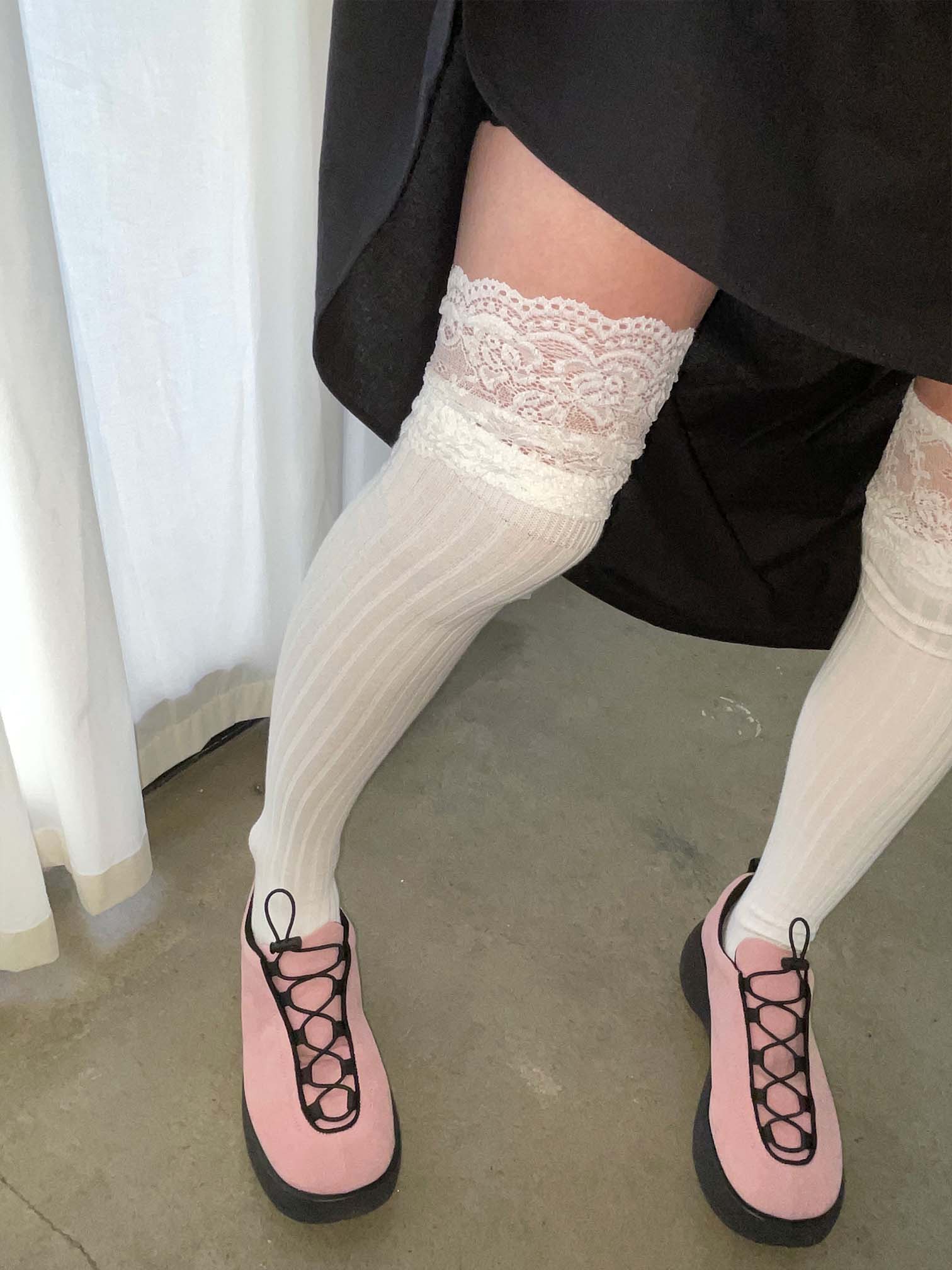 floret lace long socks