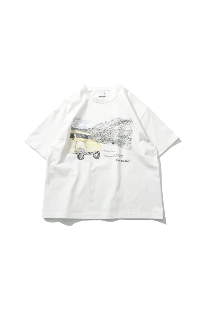 23 B.S.C Graphic T-Shirts Columbia Icefield Offwhite