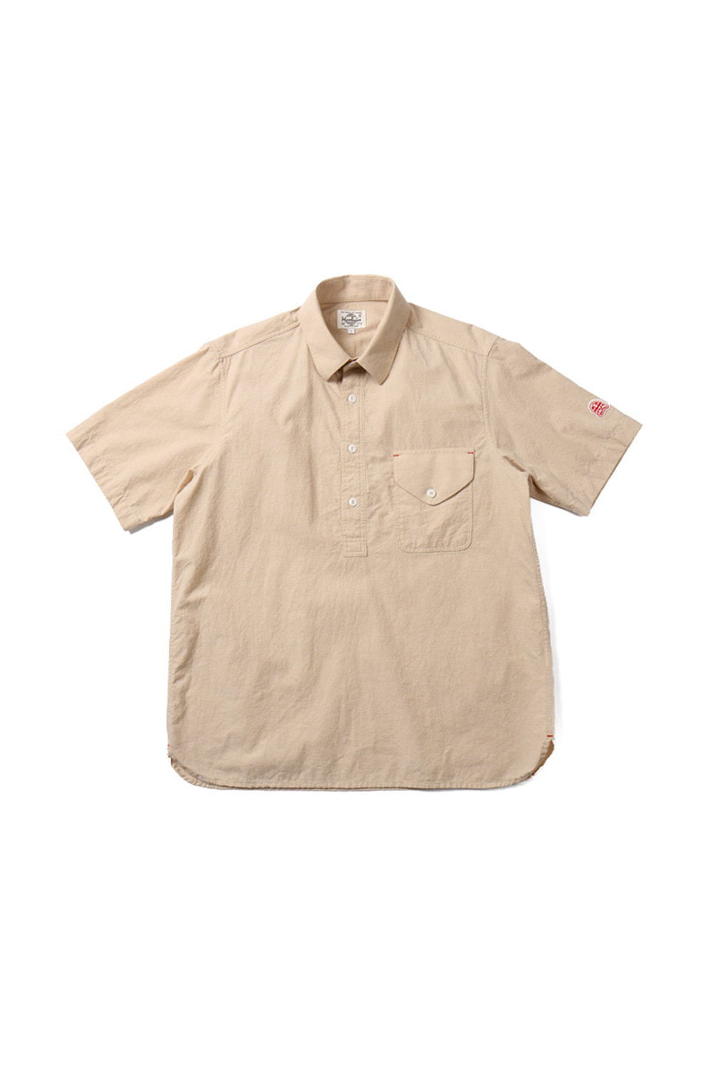 Flin Chambray Short Sleeve Pullover shirts Beige_Japan Fabric