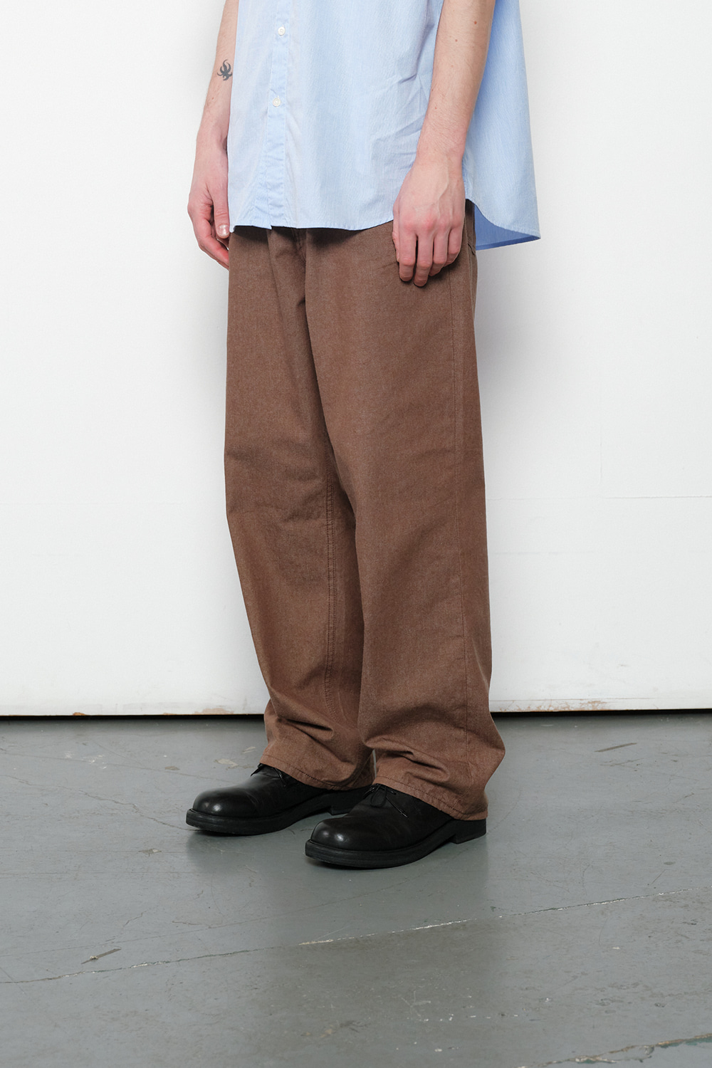 Blueborn Wide Tapered Color Denim Pants Brown