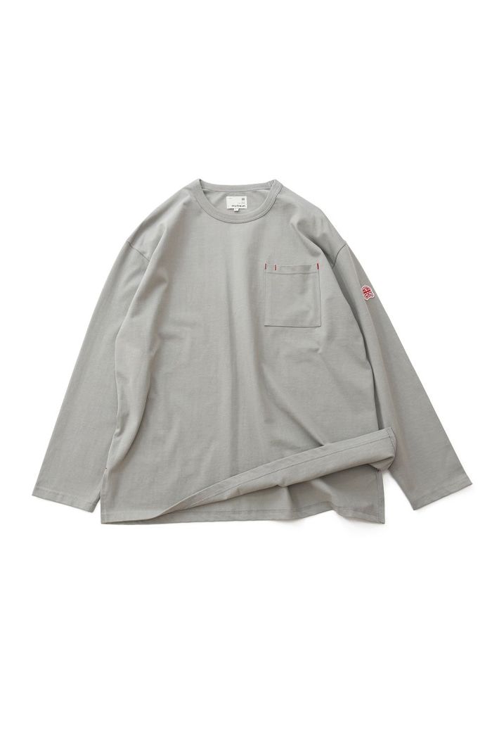 20FW Lawrence Overfit Long Sleeve Pocket T-shirts Gray