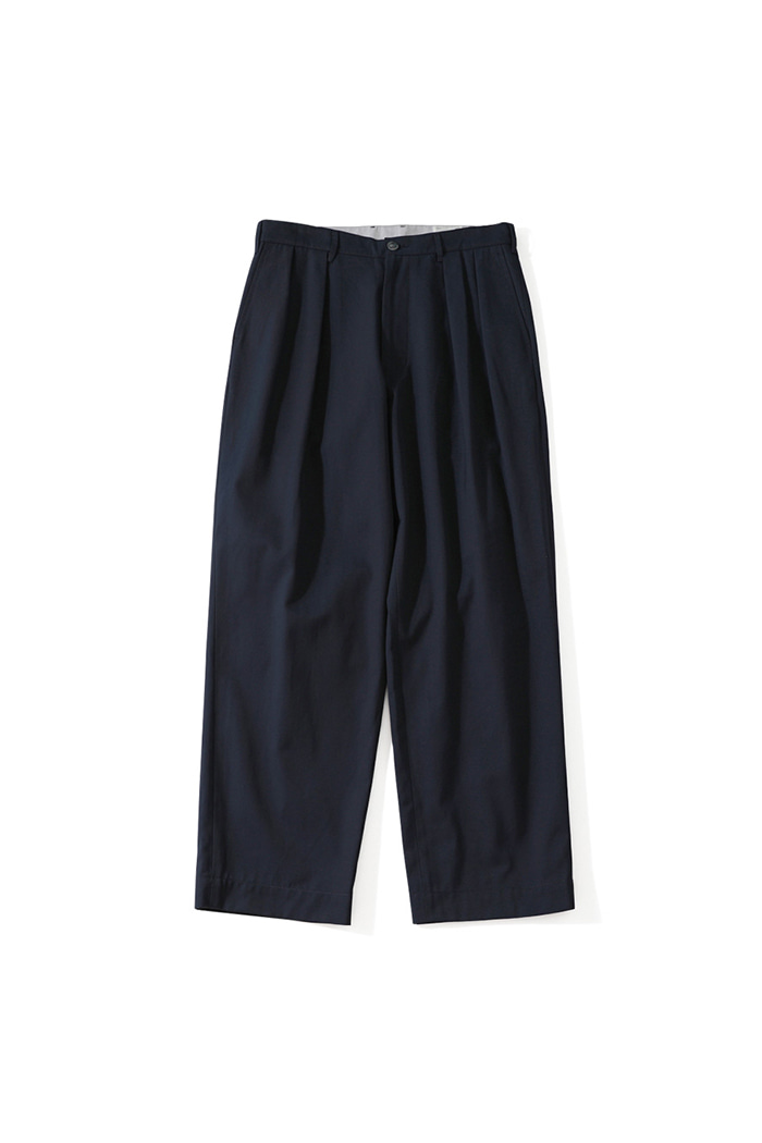 Corinth Twill Wide Loose Pants Navy