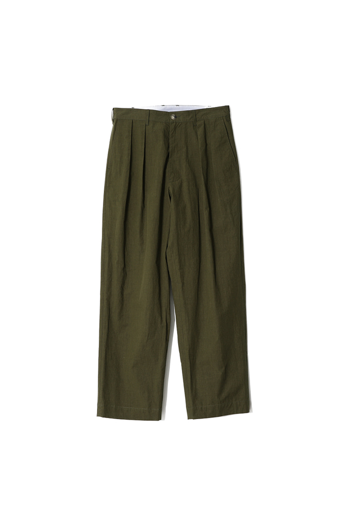 22SS Corinth Typewriter Water Repellent Wide Pants Olive