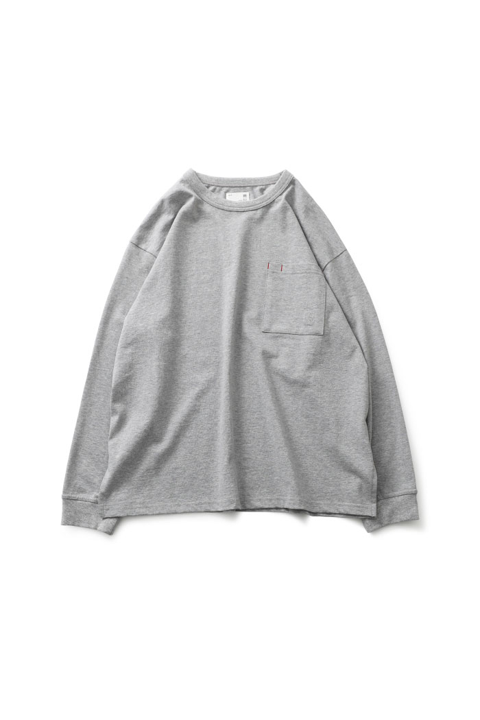 Lawrence Overfit Long Sleeve Pocket T-shirt Melange Gray