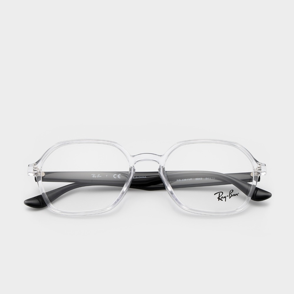 레이벤 안경 RB4361VF 5943 54사이즈 다각형 투명 뿔테