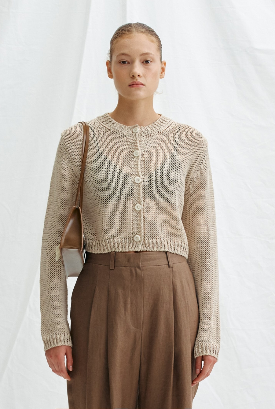 WOLLOW KNIT OUTER (MOCHA)