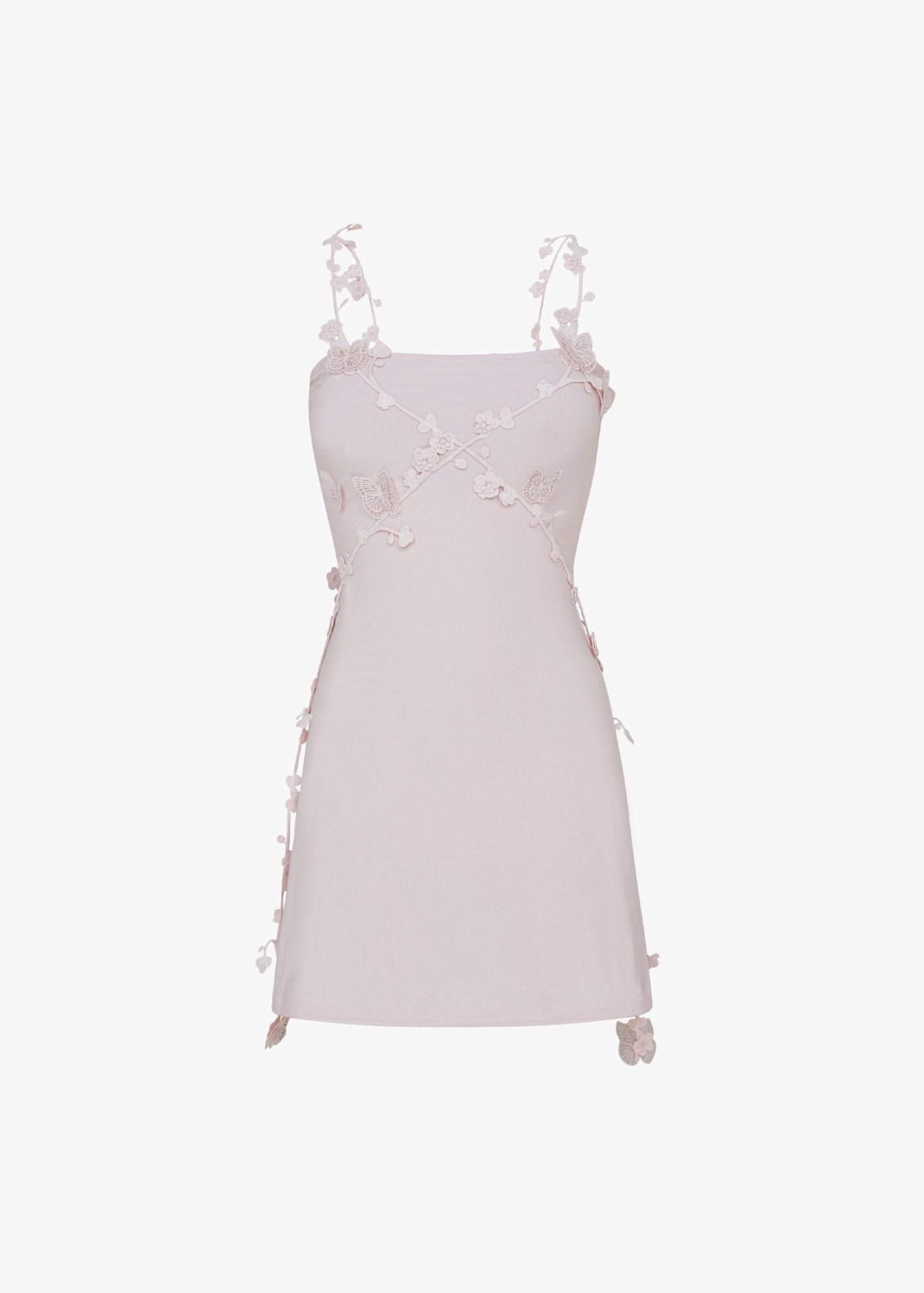 open lace back dress Joyfolie Women's Mari Maxi Dress in Blush, Extra Extra Small main image 0