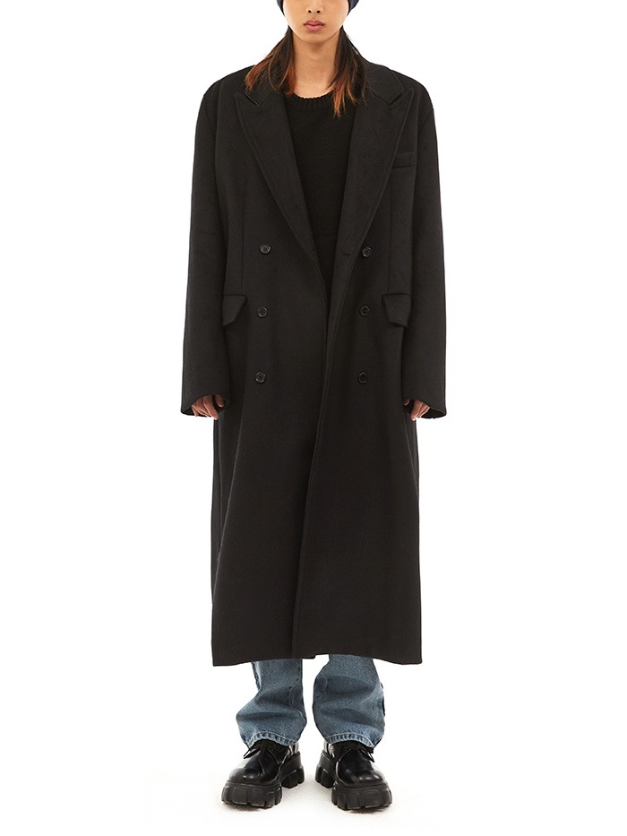 cashmere peaked lapel coat (4 color)