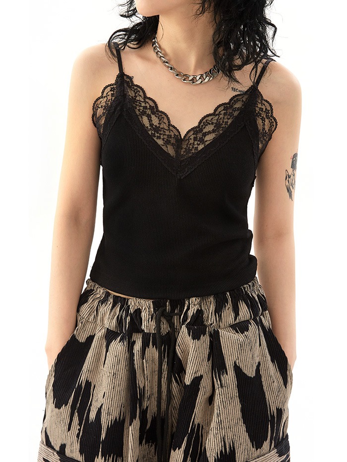 lace crop sleeveless (3 color)