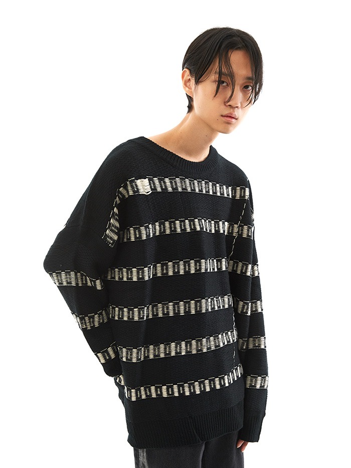 geometric stripe knit