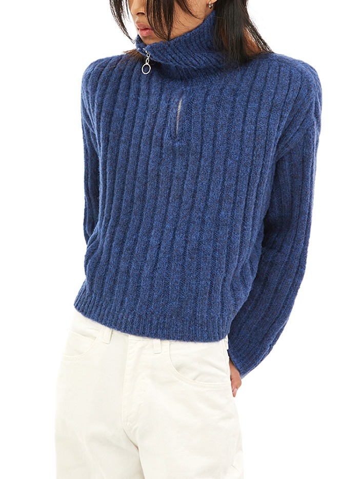 wool half zip-up knit (3 color)