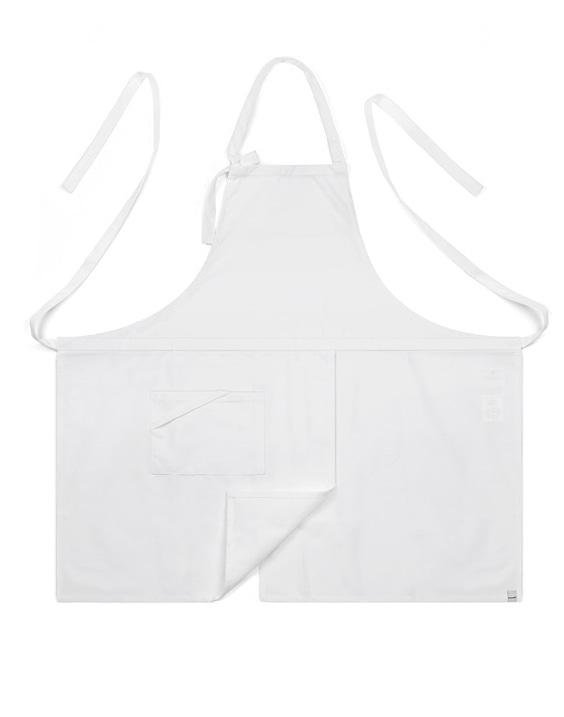 (AA1414) basic chest apron - white