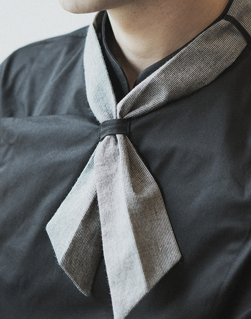 the striped chef scarf charcoal #AA1457