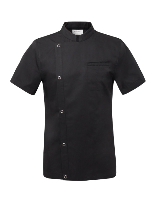 (AJ1528) basic 1/2 chef jacket -black