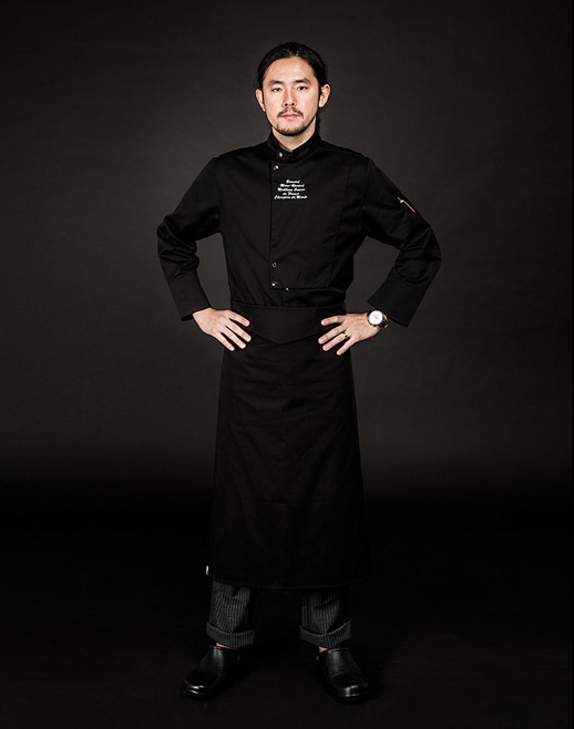v-folding apron black #AA1662