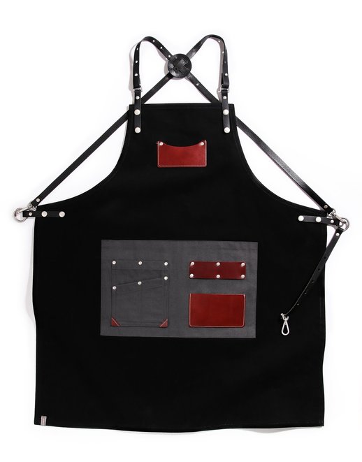 customizing canvas leather apron black #AA1807