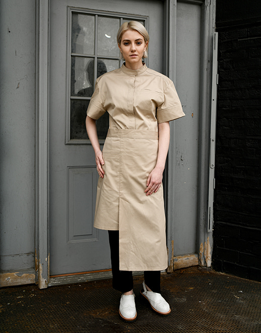 different length welt pocket waist apron #AA1933 beige
