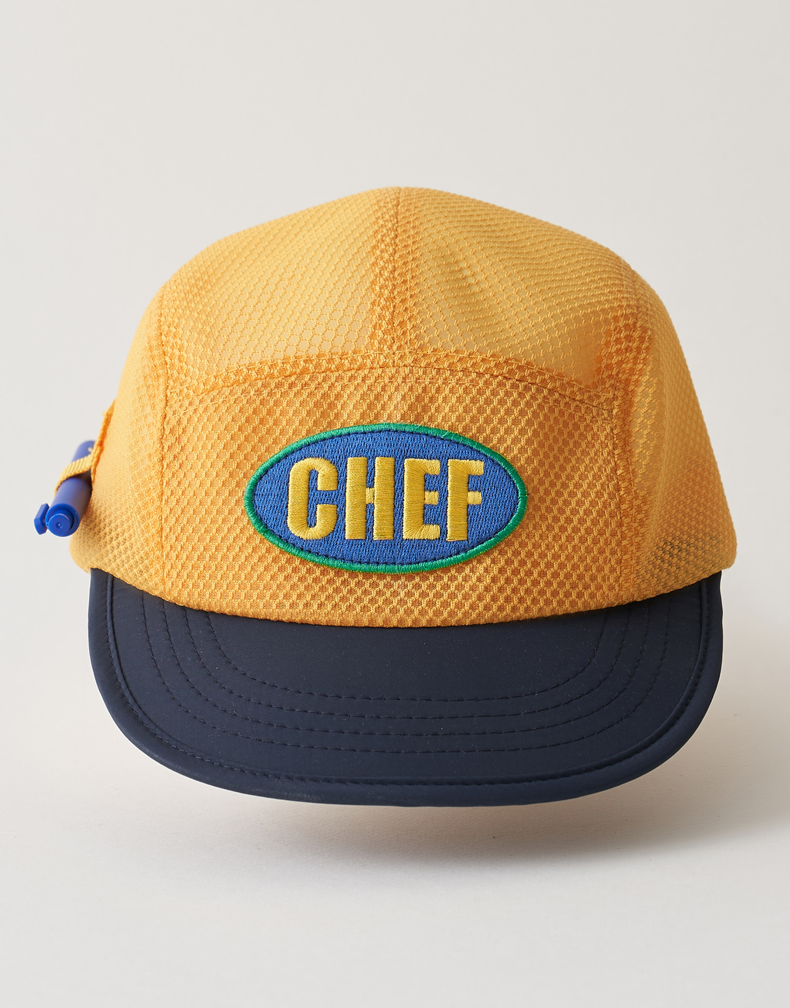 All mesh pencil holder camp cap #AH1994 Mustard + Midnight navy