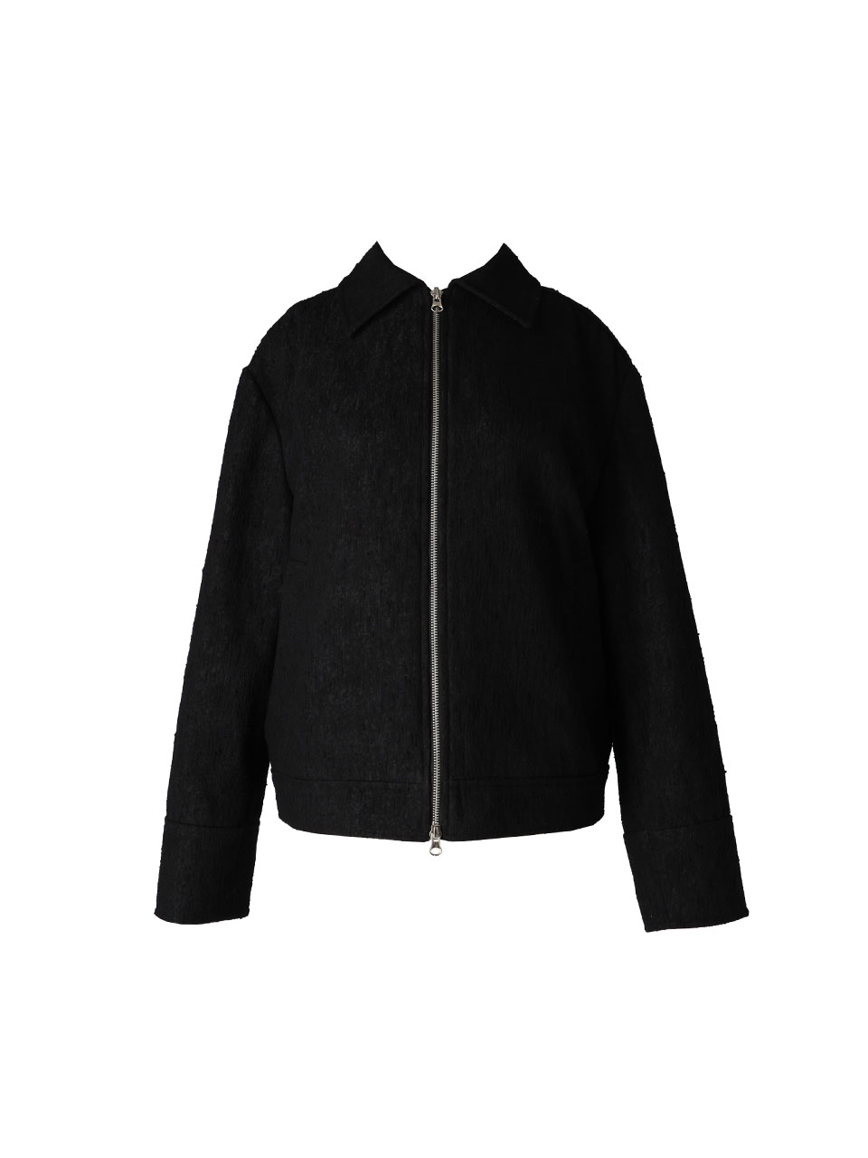 cotton tweed bomber jacket_black