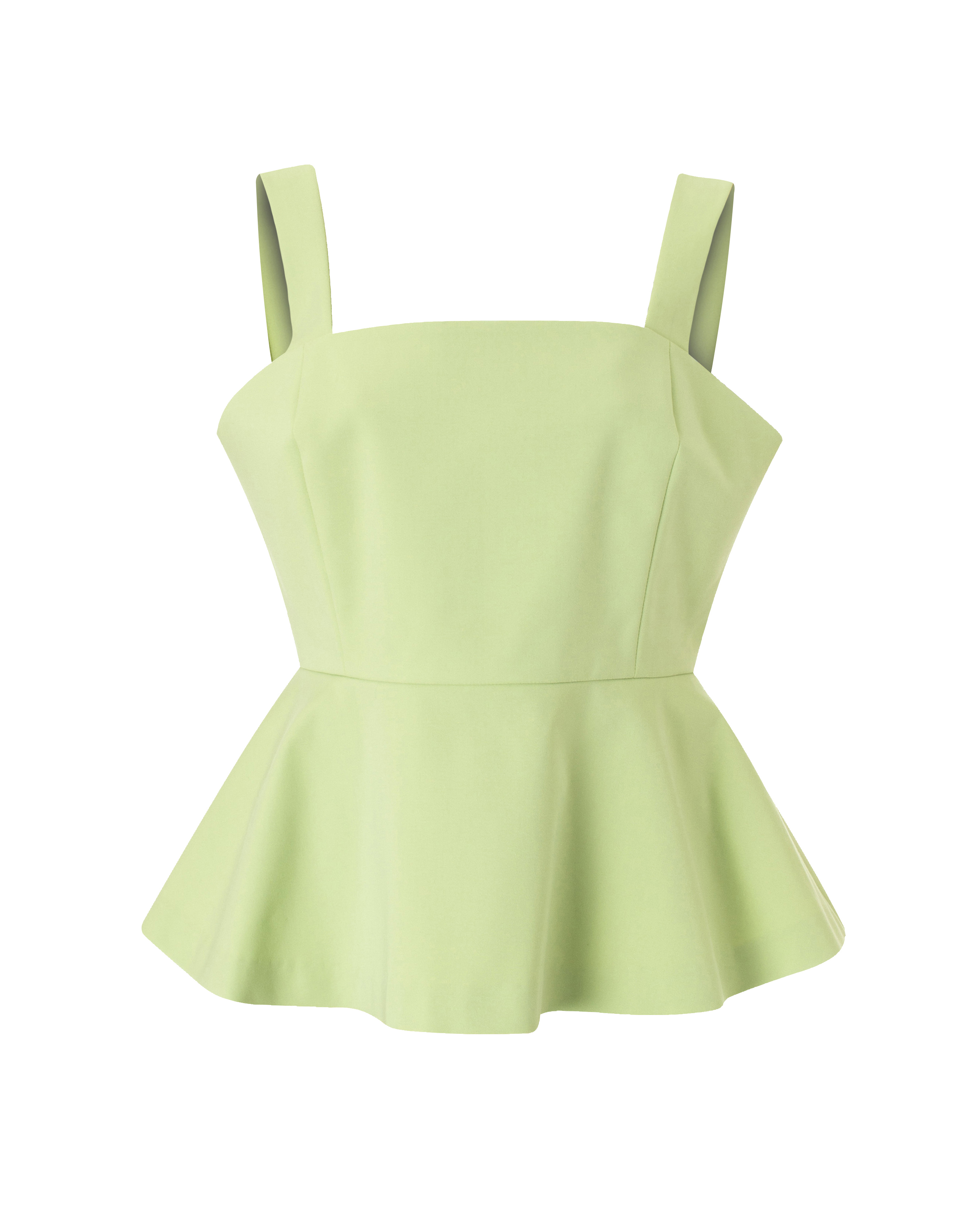 flared sleeveless top_lime