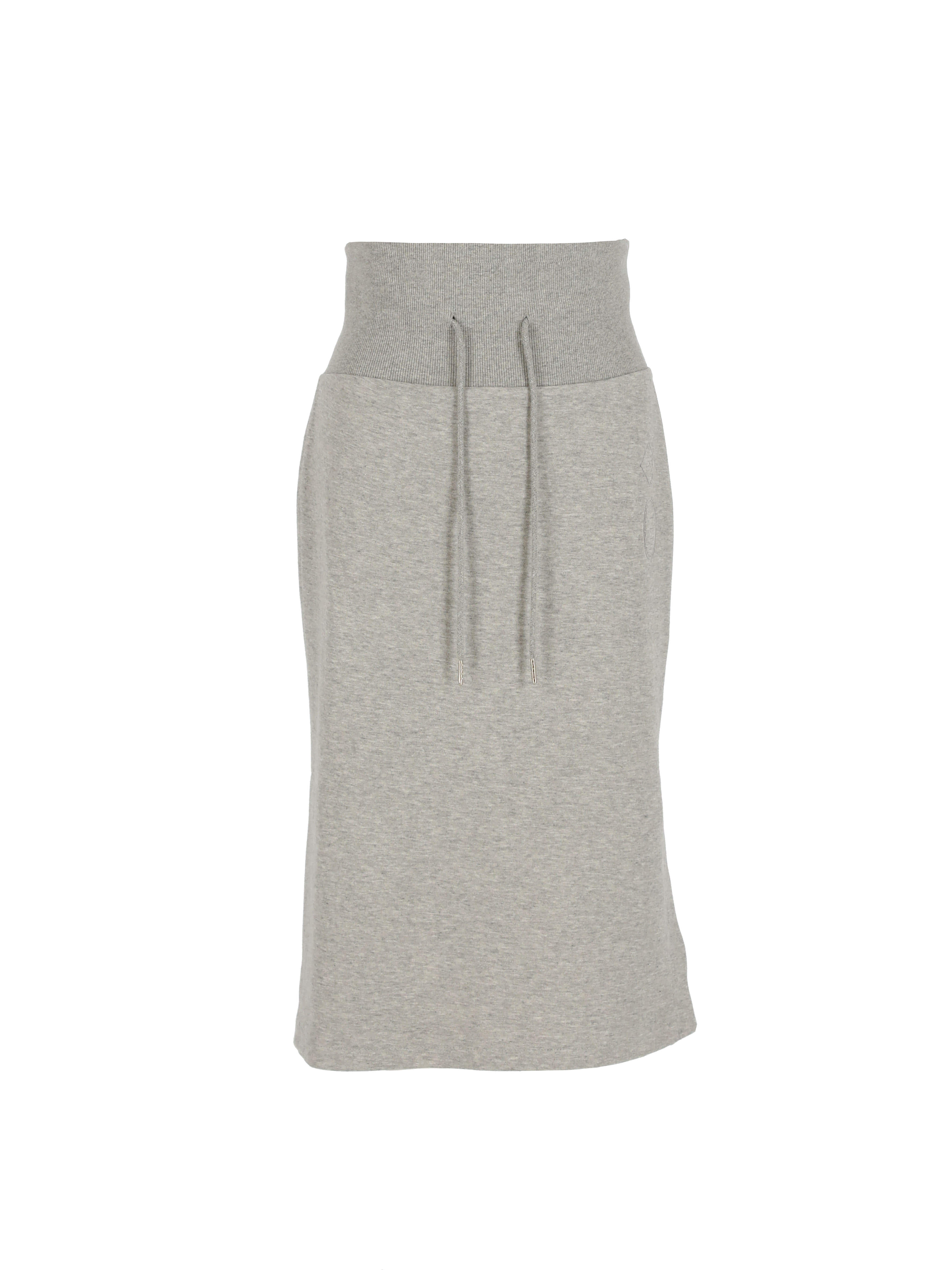 [VIMUN X hier et demain] Cotton-blend slit skirt - Grey