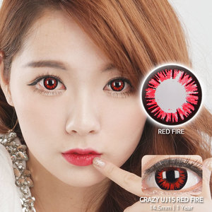 UJ15 Red fire colored contacts