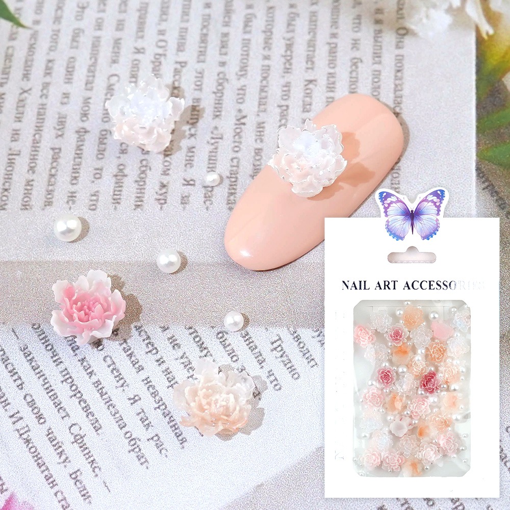 봄꽃 네일파츠-15 꽃파츠 진주볼 대용량팩