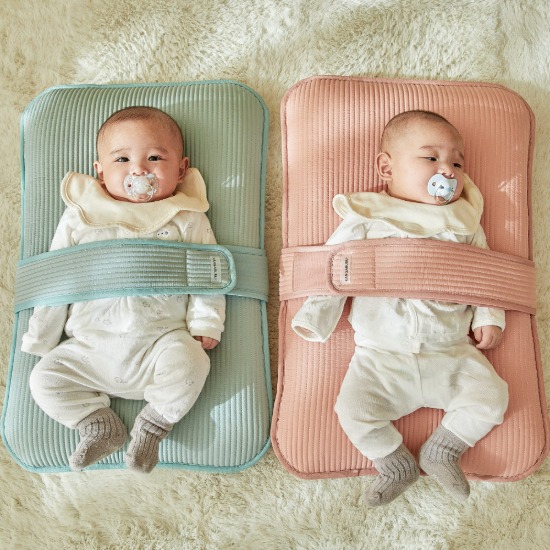 캥거루루 모달 에어매쉬 누빔 신생아 아기 역류방지 태열관리쿠션 아기침대