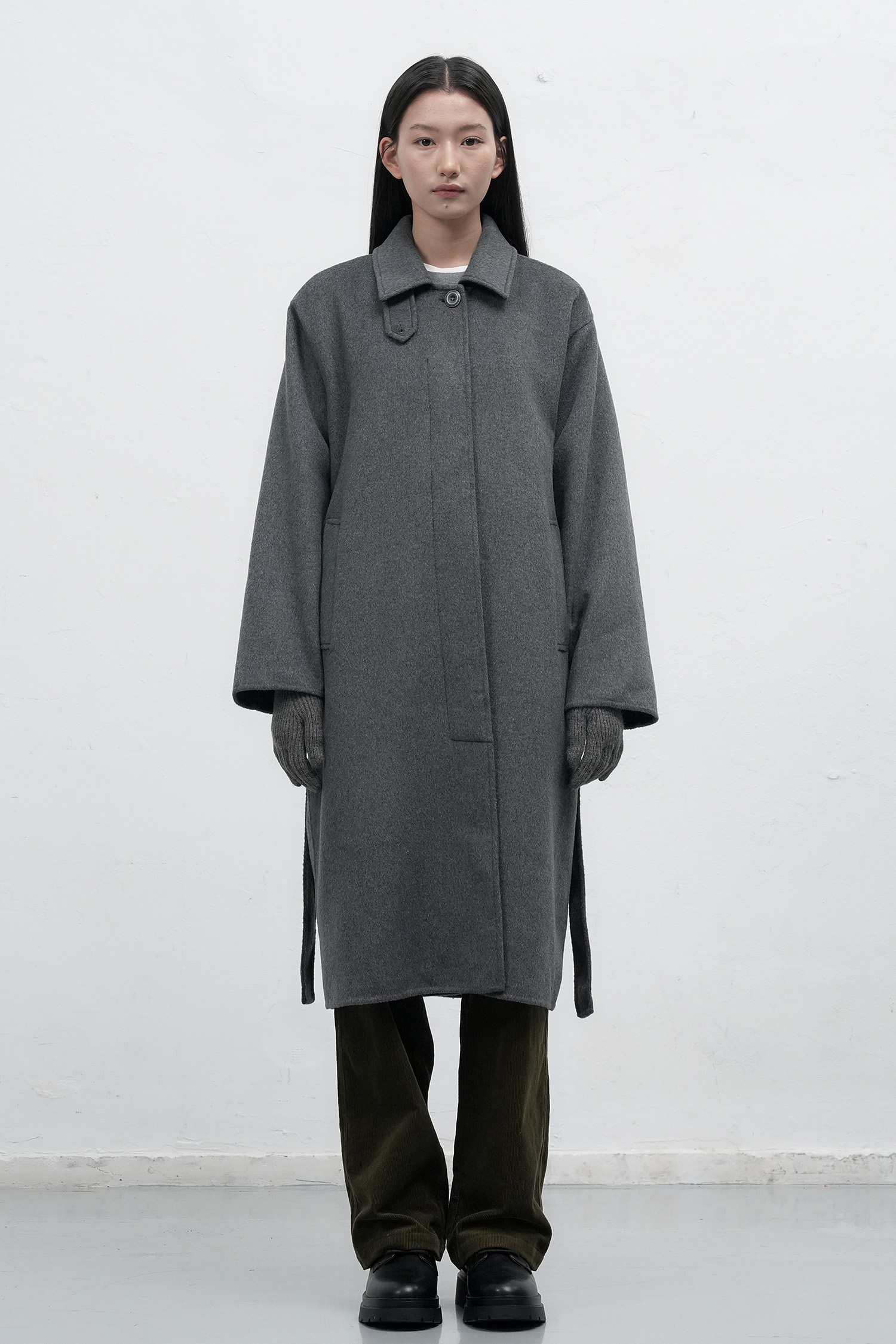 GENERAL IDEA ジェネラルアイディア ウール混ロングコート ブラック