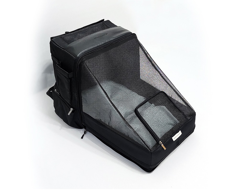 인사이드독앤캣 이동가방 쿠션백팩 - 블랙그레이공간확장형 이동가방
