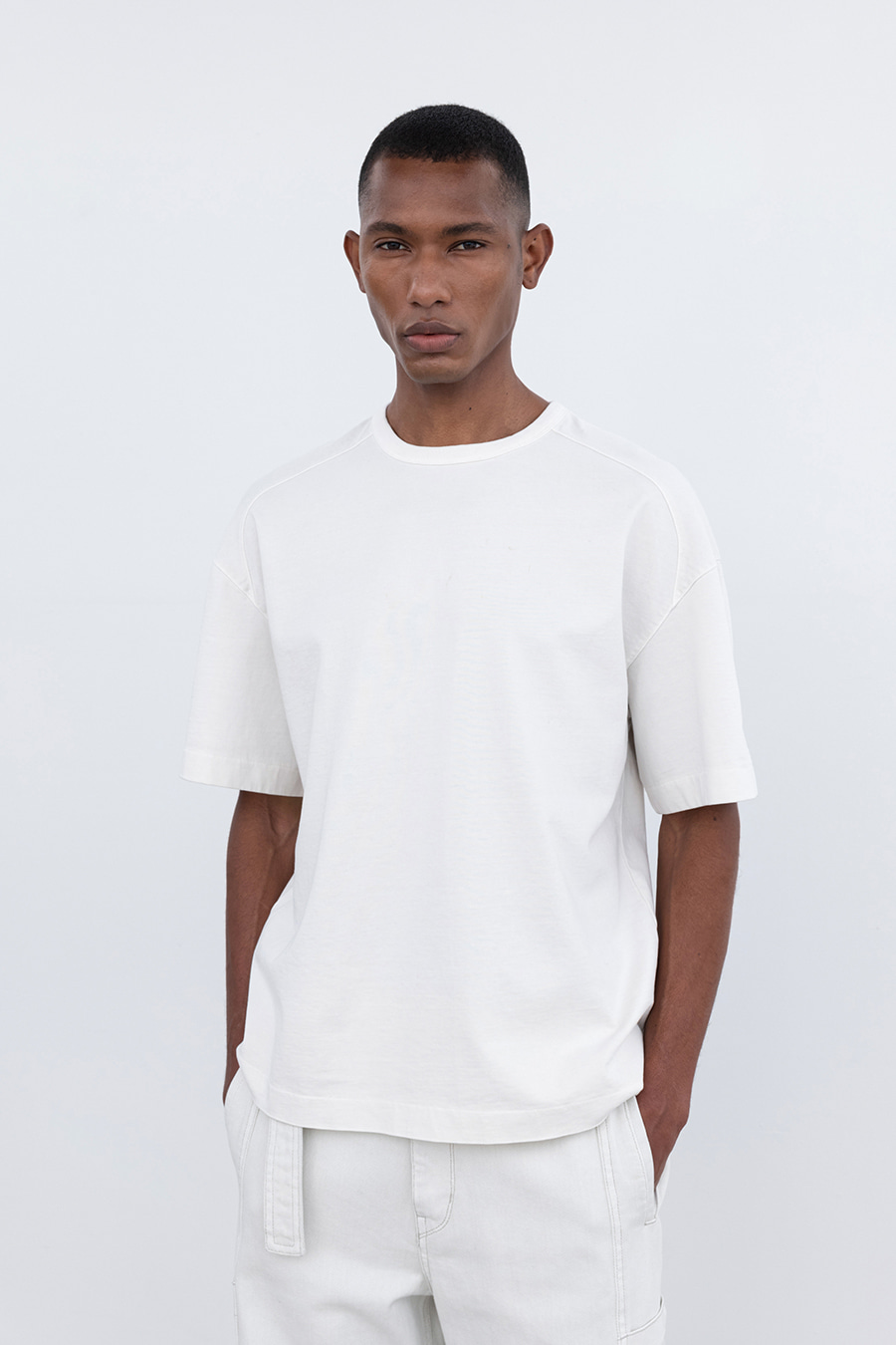 피그먼트 다잉 오버핏 티셔츠 OFF WHITE