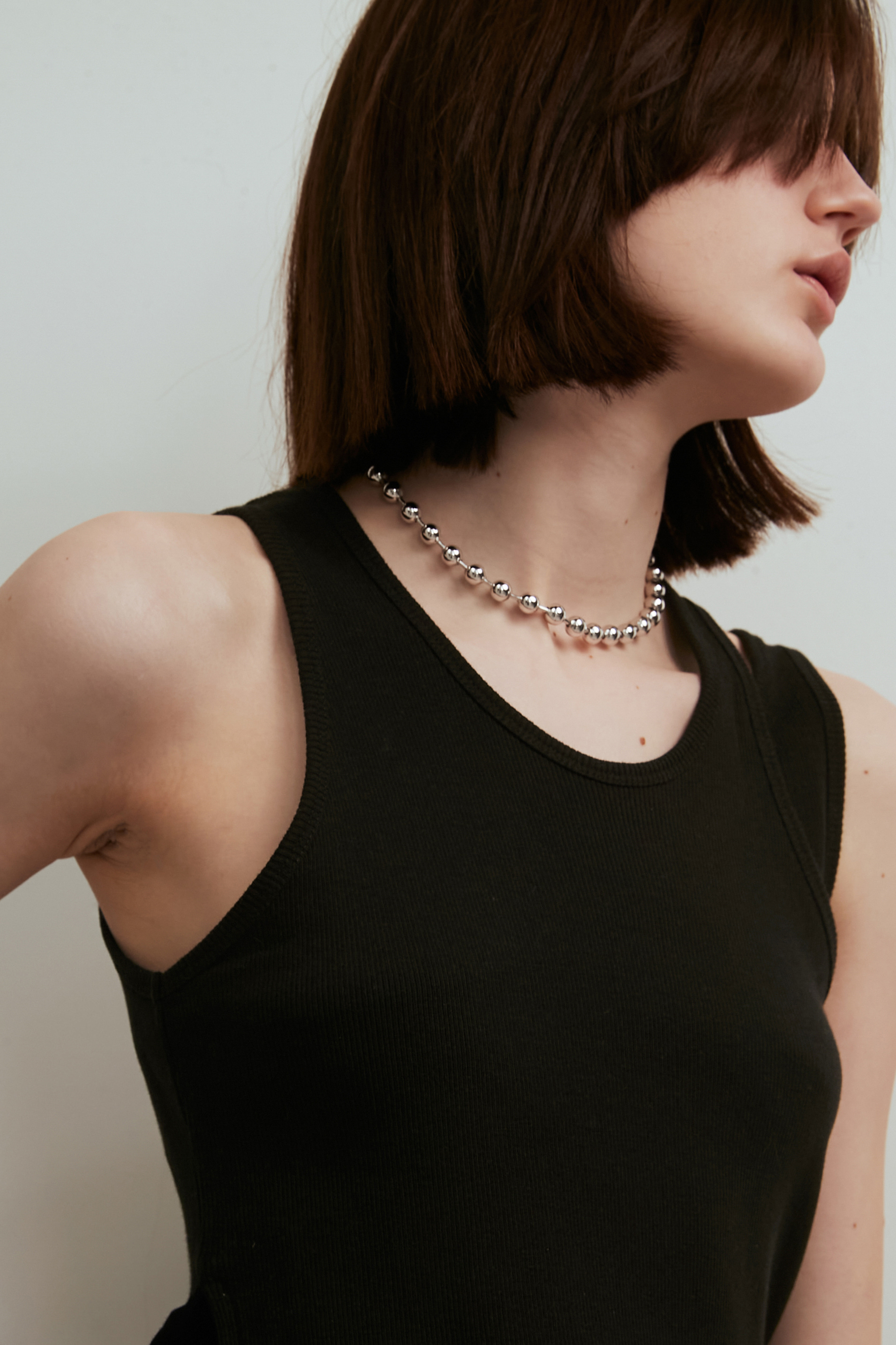 [ INSILENCE X PLOW ] ball chain necklace SILVER