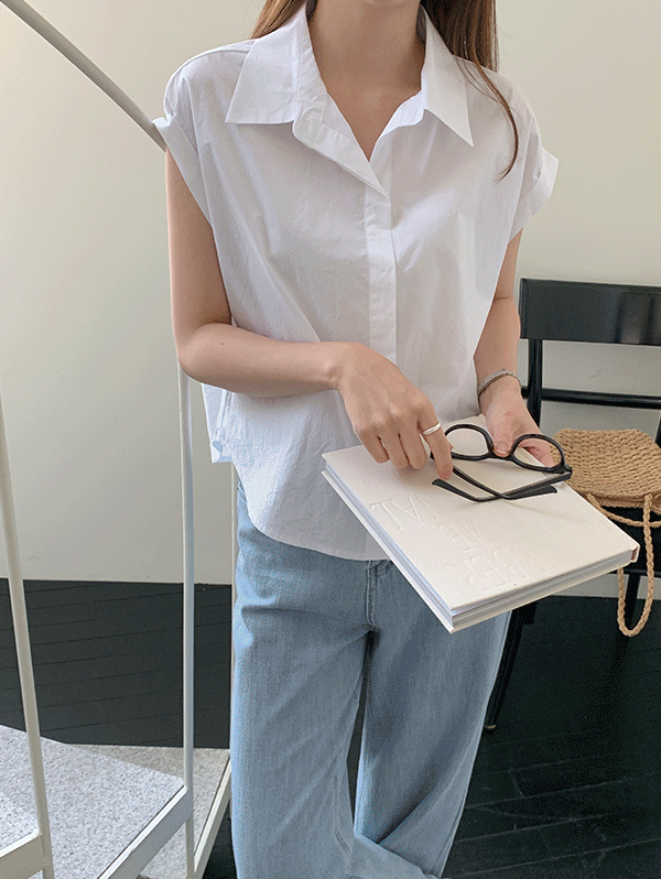 러프 캡소매 셔츠 - sh(3color)로빈유